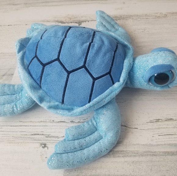 Plush Blue Sparkle Sea Turtle - Picture 2 of 5